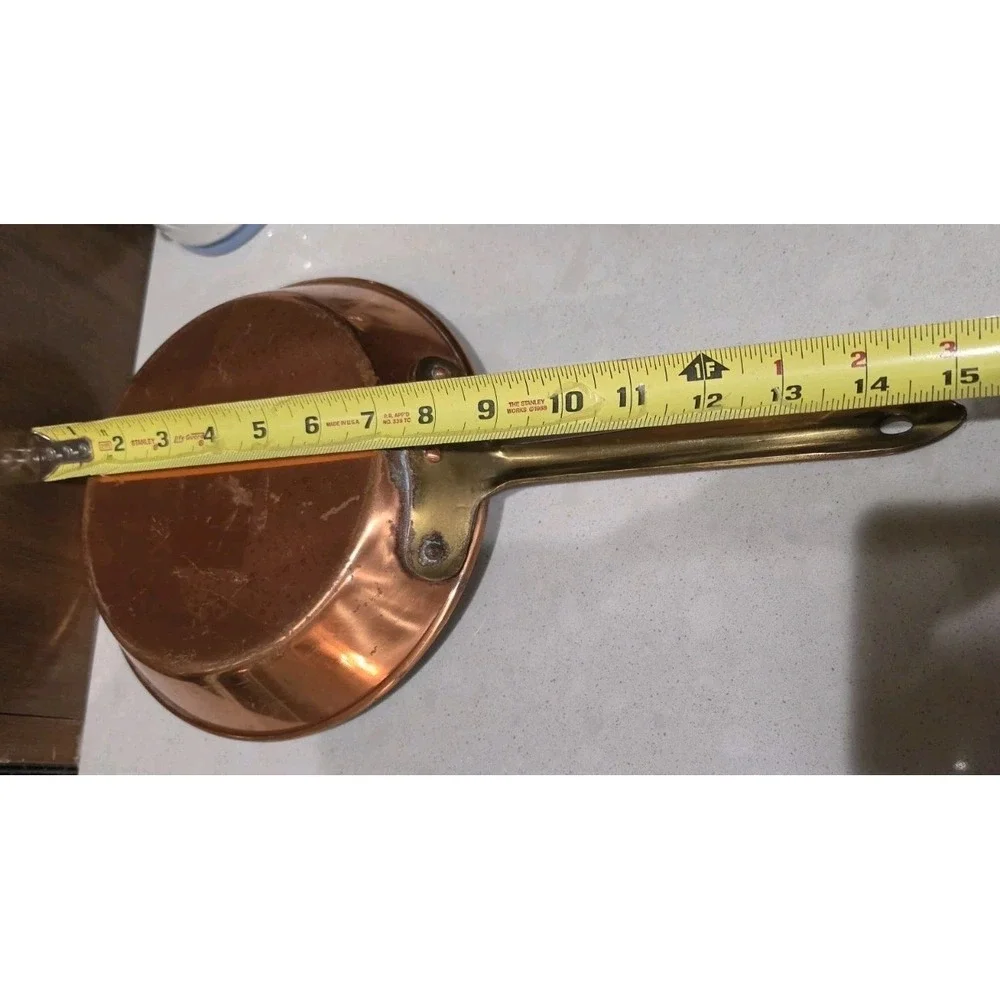 VTG Copral Portugal Copper Skillet  Brass Handle 15